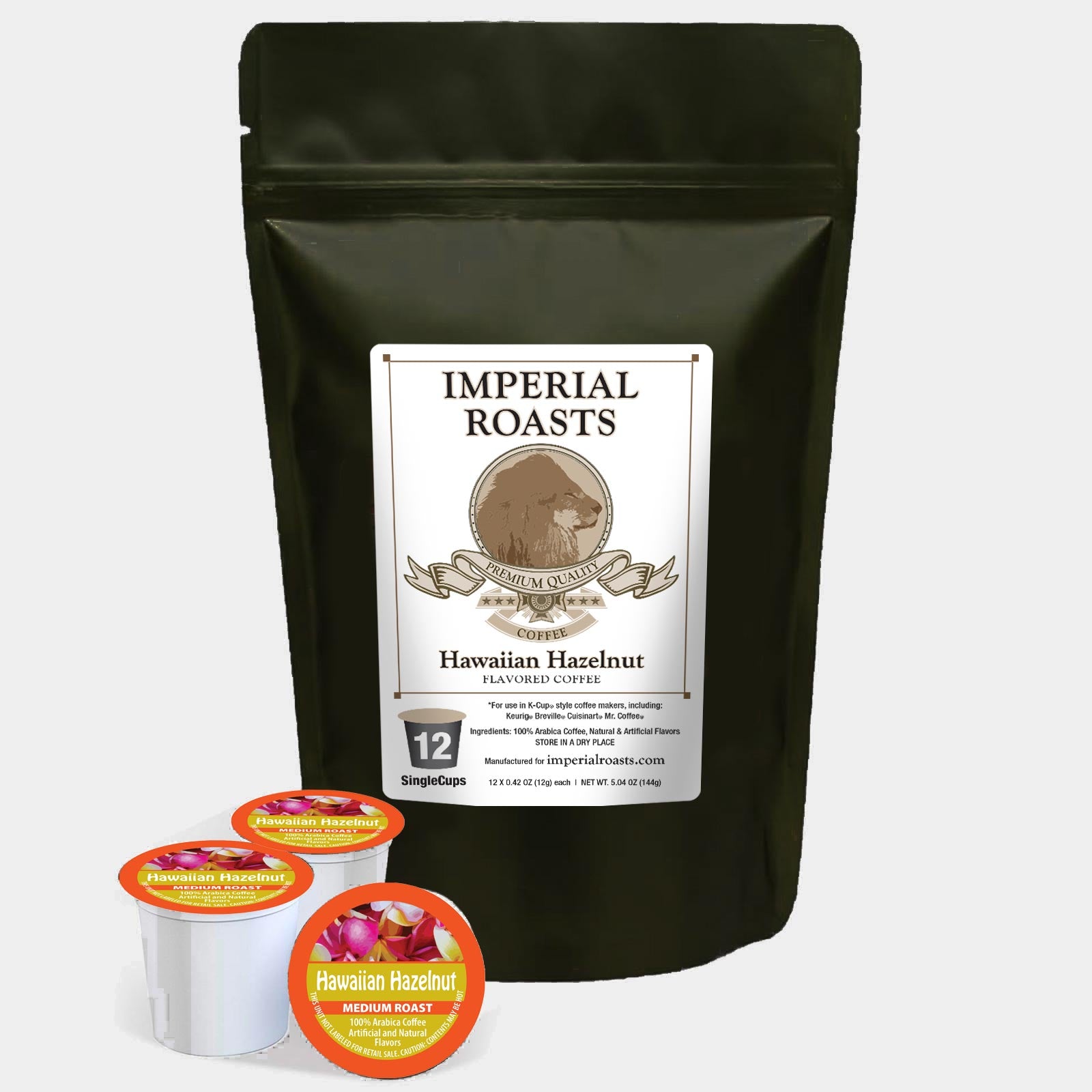 Hawaiian Hazelnut Single Cup Flavored  Coffee 12-pod